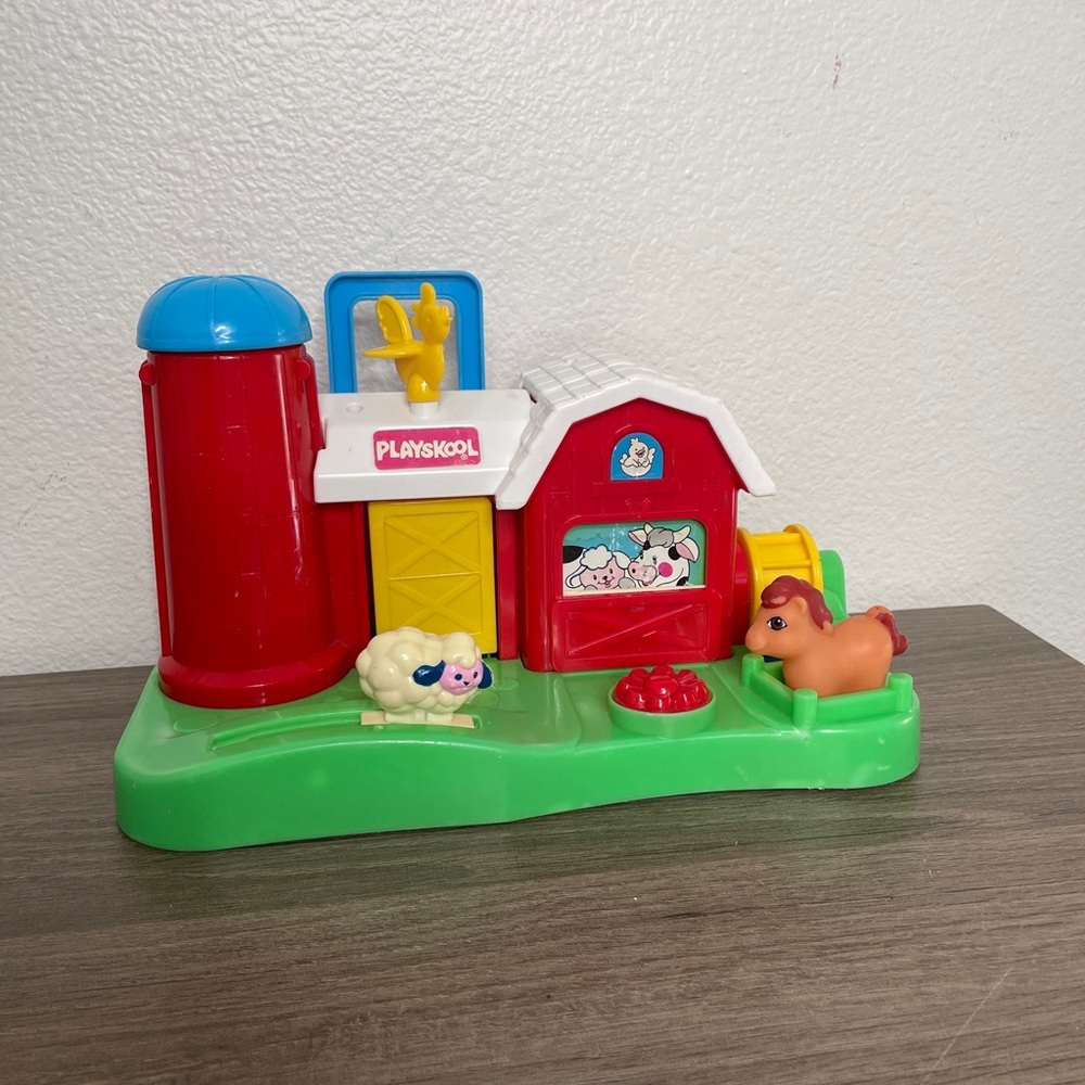 Playskool Activity Farm Take Along Toy Vintage 1989 Popup Spin Push Down Slide